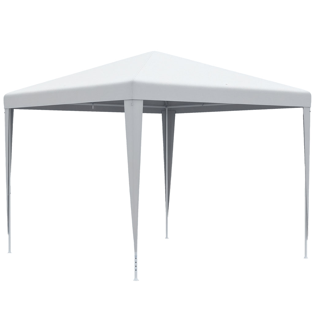 Pavillon 2,7x2,7m Rechteckig Wasserabweisend Stabil Winterfest Pavillon Partyzelt Gartenzelt Gartenpavillon Festzelt für Camping Garten, Weiß