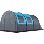Three Man Duo Room Tunnel Tent, with Accessories - Grey/Blue