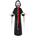 Aufblasbares Halloween-Skelett, 310 cm, mit integrierten LED-Lichtern, gruselige Deko für Innen- und Außenbereich