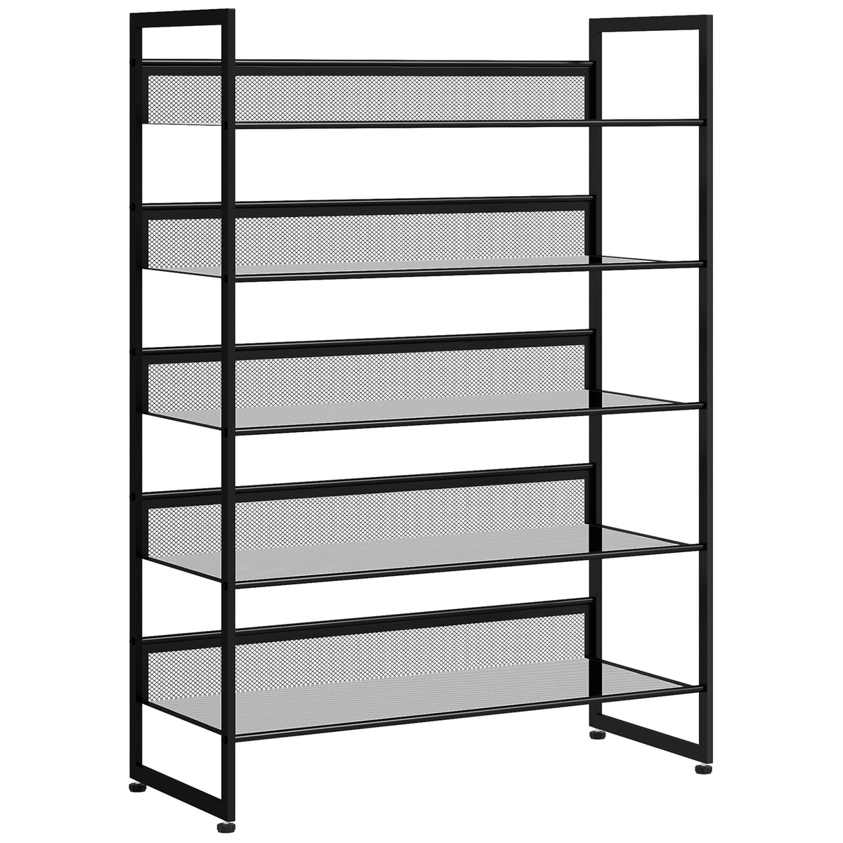 Schuhregal Schuhablage Schuhst?nder, 5 Regale, 72 cm x 30 cm x 102 cm, Schwarz