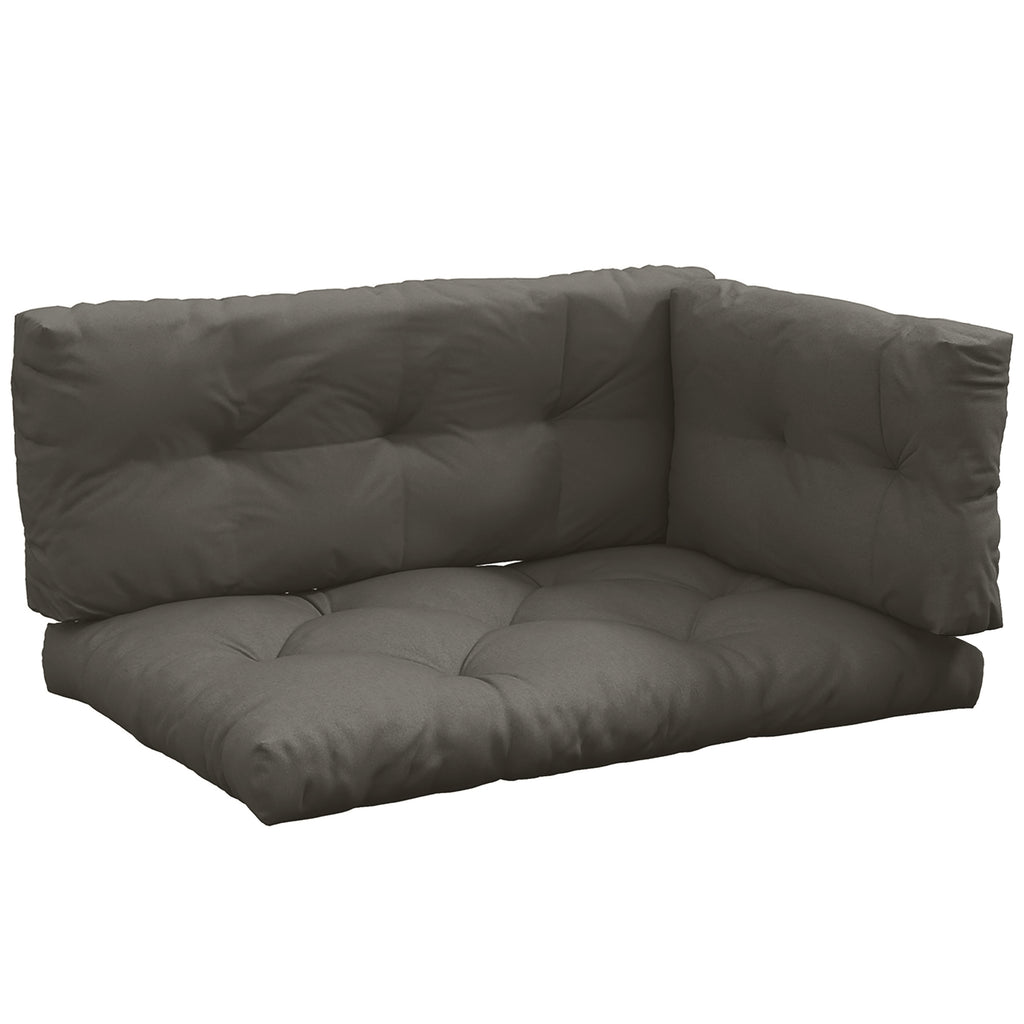 Polsterauflage Gartenmöbelsitzkissen Sitzauflage, wetterbeständig, Knopfheftung, 120 cm x 80 cm x 12 cm, Grau