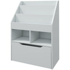 Kinderregal mit Schublade, Bücherregal mit Fächern, 60 x 29,9 x 90 cm, Grau
