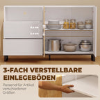 Sideboard Moderner Aufbewahrungsschrank mit 2 Soft-Close-Türen und 2 Schubladen 140x40x85 cm, Weiß