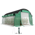 4 x 3 x 2 m Polytunnel-Gewächshaus mit Sonnenschutznetz, rollbaren Seitenwänden, Kunststoff-Abdeckung, Stahlrahmen, Grün