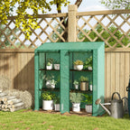 46 x 143cm Three-Shelf Mini Greenhouse - Green