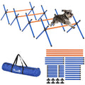 Agility Set Hunde, 4-teiliges Agility Ausrüstung mit Hürden, Tragetasche Höhenverstellbar Trainingsset für kleine Hunde