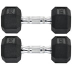 2x6kg Hex Dumbbells Set Rubber Dumbbells Weight Lifting Equipment Fitness Home Gym