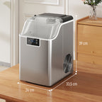 Eisw¨¹rfelmaschine, Eisw¨¹rfelspender, Ice-Maker, 20 kg/24h Eisw¨¹rfelbereiter mit 2,1 L Wassertank, Silber