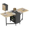 Klapptisch Esstisch Beistelltisch Eiche Metallrahmen Küche Wohnzimmer Dunkelholzfarbe+Schwarz