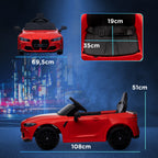 Elektro Kinderauto BMW M4, Sound & Licht, 3-5 km/h, inkl. Fernsteuerung, f¨¹r 3-5 Jahre, Rot