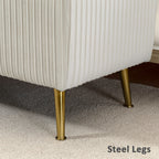 Sitzbank mit Stauraum, Polsterbank mit Samtoptik, Goldene Stahlbeine, Bettbank für Wohnzimmer