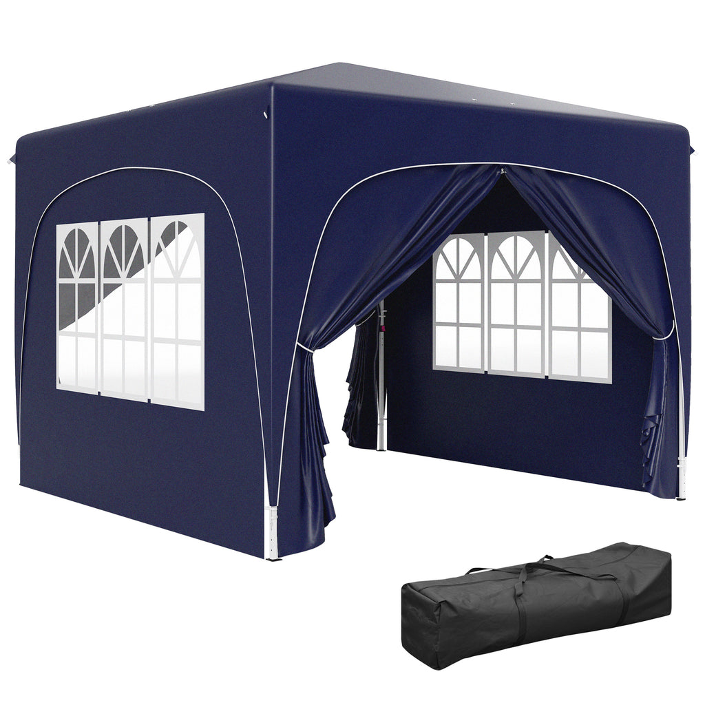 3 x 3 m Pavillon, Pop-up Gartenzelt mit Seitenwänden und Tragetasche, UPF50+, höhenverstellbar, Sand