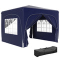 3 x 3 m Pavillon, Pop-up Gartenzelt mit Seitenwänden und Tragetasche, UPF50+, höhenverstellbar, Sand