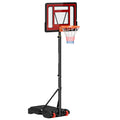 Rollbarer Basketballständer, Verstellbarer Basketballkorb, freistehend, Kunststoff, Stahl, 75L x 83B x 205-261H cm