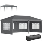 3 x 6m Pop-Up Gazebo, with Removable Walls - Grey