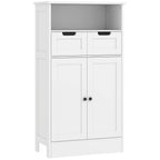 Badezimmerschrank mit 2 Schubladen, T¨¹r, 60 x 30 x 109 cm, Wei?