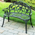 Cast Aluminium Garden Bench - Vintage Green