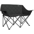 Faltstuhl faltbar 2 Sitzer Campingstuhl mit Tragetasche Outdoor bis 250kg belastbar 145 x 60 x 92 cm Schwarz