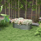 Hochbeet Pflanzenbeet Modulares Hochbett, wetterbest?ndig, offener Boden, 105 x 62 x 30 cm, Silber