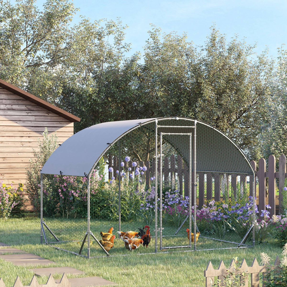 Gehege für Kleintiere, Outdoor-Freilaufgehege für Hühner, Kaninchen, Enten, stabile Konstruktion, Stahl und Oxford-Stoff