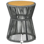Gartentisch im Boho-Stil, wetterbest?ndig, PE-Rattan, 39 cm x 39 cm x 49 cm, Schwarz + Natur
