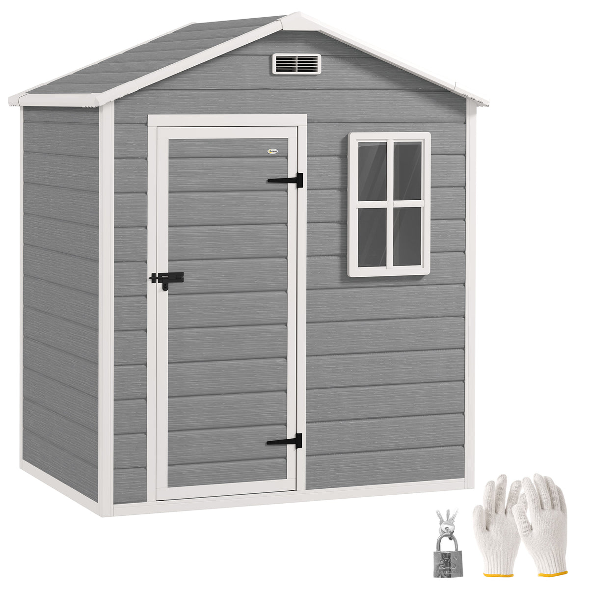 Gerätehaus 1,9m² 182 x 121 x 200cm Geräteschuppen mit Satteldach Boden Abschließbarer Tür