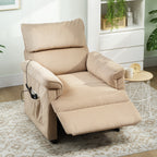 Massagesessel mit Vibrationsmodi, W?rmefunktion, leiser Motor, Memory-Funktion, Stahl, Stoffbezug, Braun