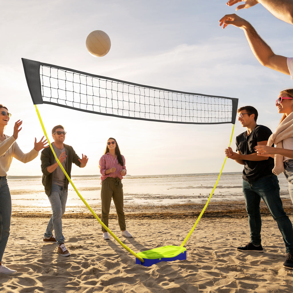 2 in 1 Badmintonnetz 4 m mit Ständer Volleyballnetz Verstellbar