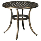 Beistelltisch Garten wetterfester Gartentisch mit Gussaluminiumrahmen, rund 60kg belastbar Ø60x52,5H cm