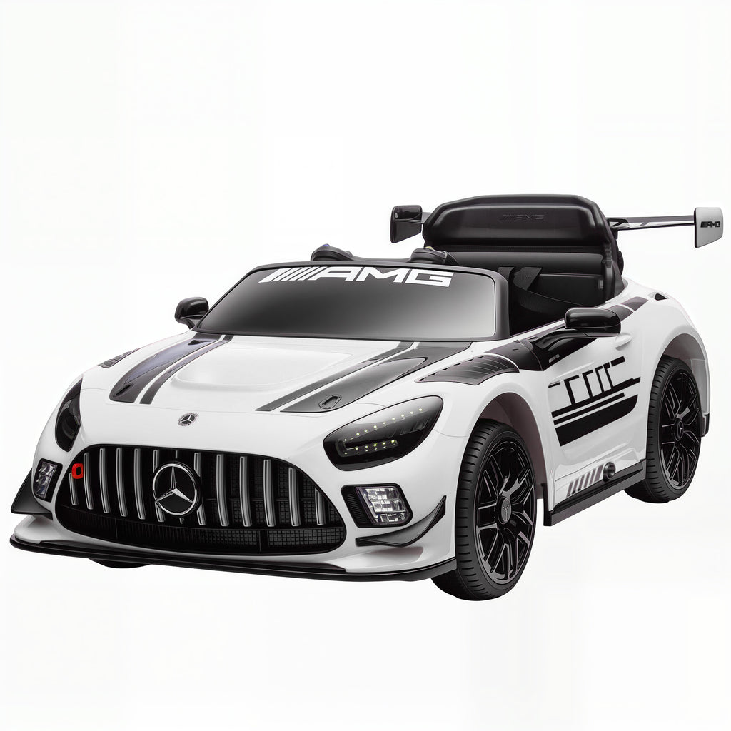 Mercedes-Elektroauto, Aufsitzauto f¨¹r Kinder, 12V Batterie, LED-Lichter, Musikfunktion, Hupe, 3-8 Jahre, Wei?