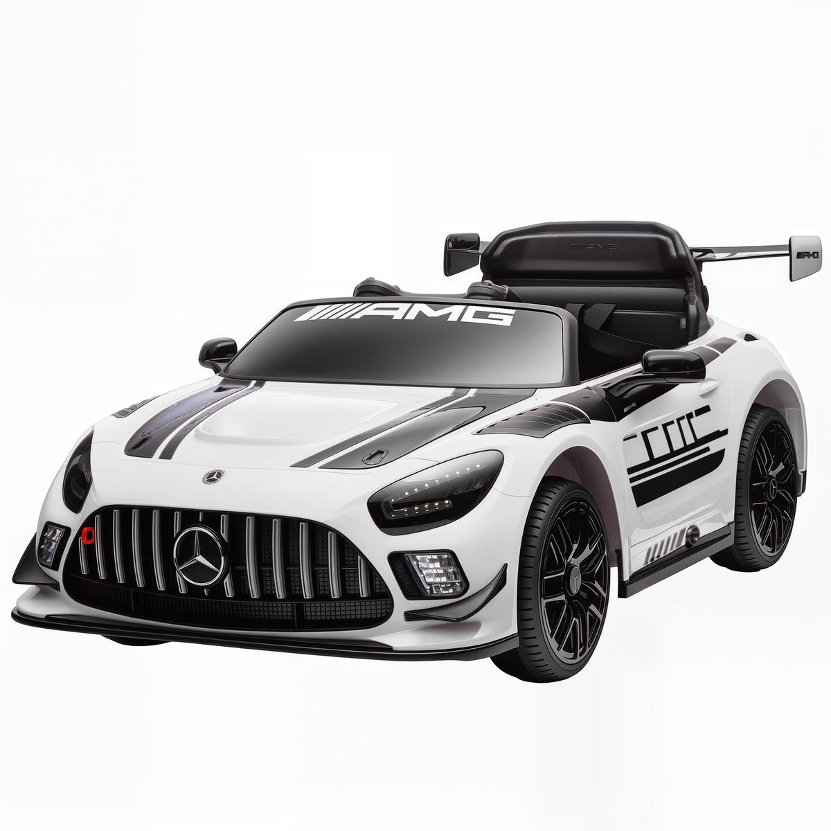 Mercedes-Elektroauto, Aufsitzauto f¨¹r Kinder, 12V Batterie, LED-Lichter, Musikfunktion, Hupe, 3-8 Jahre, Wei?