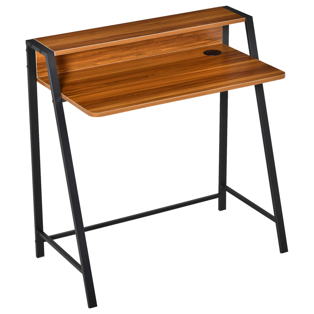 Writing Desk Computer Table Home Office PC Laptop Workstation Storage Shelf 84L x 45W cm Walnut