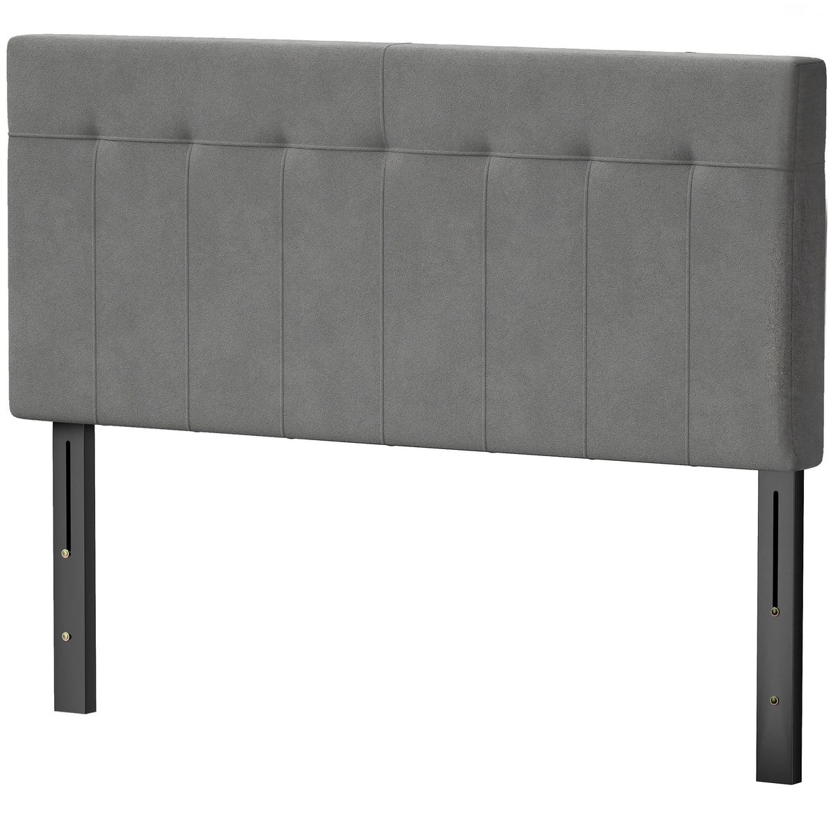 Kopfteil 3-fach höhenverstellbar Bettkopfteil mit Metallbeinen Samtoptik für Schlafzimmer 140x10x106/116/126 cm Grau