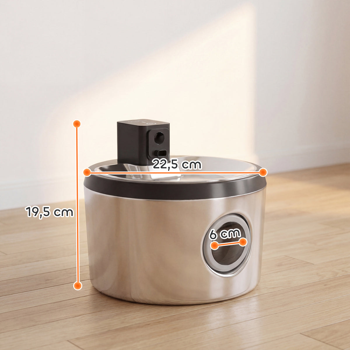 Wireless Cat Water Fountain for Drinking Stainless Steel, 4L Battery Operated Cat Fountain Cordless, 6 Filters