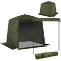 Pop Up Gazebo Waterproof Instant Shelter with Awning Mesh Windows for Camping Patio 2 x 2 m, Army Green