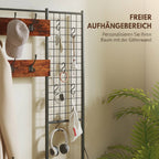 Garderobenständer, Kleiderständer mit Stoff-Schublade, 14 Haken für Flur, Schlafzimmer, Rustikal-Braun, Höhe 183 cm