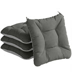 4er Set Sitzkissen 39,5 x 39,5 x 10 cm Stuhlkissen mit Bändern, rutschfeste Outdoor Indoor Sitzauflage