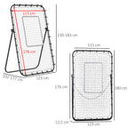 Foldable Football Rebounder Net, with Adjustable Angles - Black