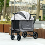 Hundewagen Hundebuggy klappbar für Hunde & Katzen bis 30 kg 110 x 65 x 102 cm Dunkelgrau