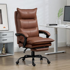 Bürostuhl mit Massage- und Heizfunktion, Fußstütze, verstellbar, bis 120 kg, Braun