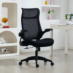 Ergonomischer B¨¹rostuhl mit 3D-Armlehnen, Netzstoffr¨¹cken, S-f?rmige R¨¹ckenlehne, Kopfst¨¹tze, Kippfunktion, Schwarz