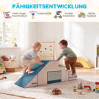 Spielsofa Samt 2-Teiliges Kindersofa aus Schaumstoff Waschbar Modulares Kindercouch für Kinder 0,5 bis 3 Jahre