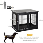 Transportbox für Hunde 58,5 cm x 81 cm x 66 cm Türen, MDF-Holz Eisen, 58, 5 cm x 81 cm x 66 cm, Schwarz
