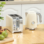 Wasserkocher- und Toaster-Set, 2200W, 7 Br?unungsstufen, versch. Funktionen, Creme