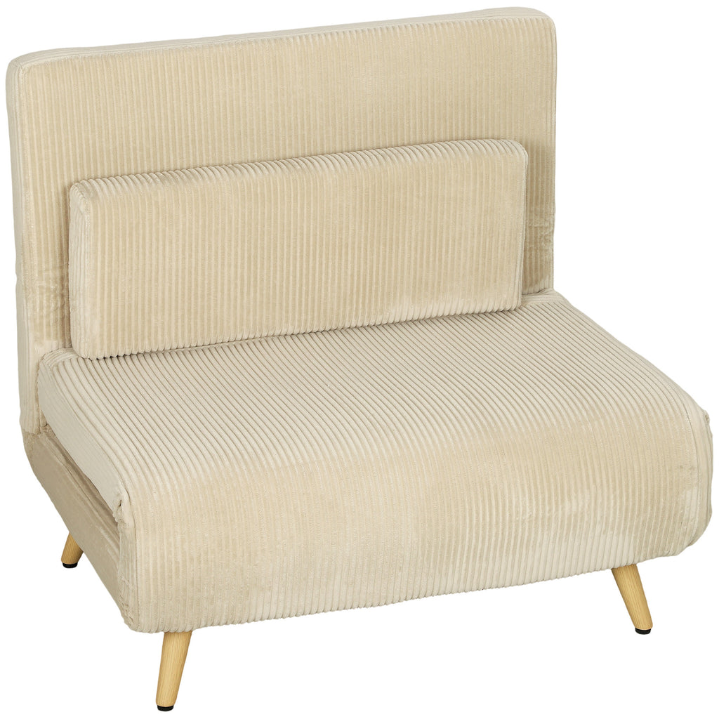 Schlafsessel 3 in 1 Schlafsofa mit Bettfunktion, 90x190cm Beige