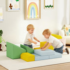 Softbaustein-Set f¨¹r Kinder, 12-teiliges Stoffblock-Set, Schaumstoff, Cordbezug, waschbar, Pastellbunt