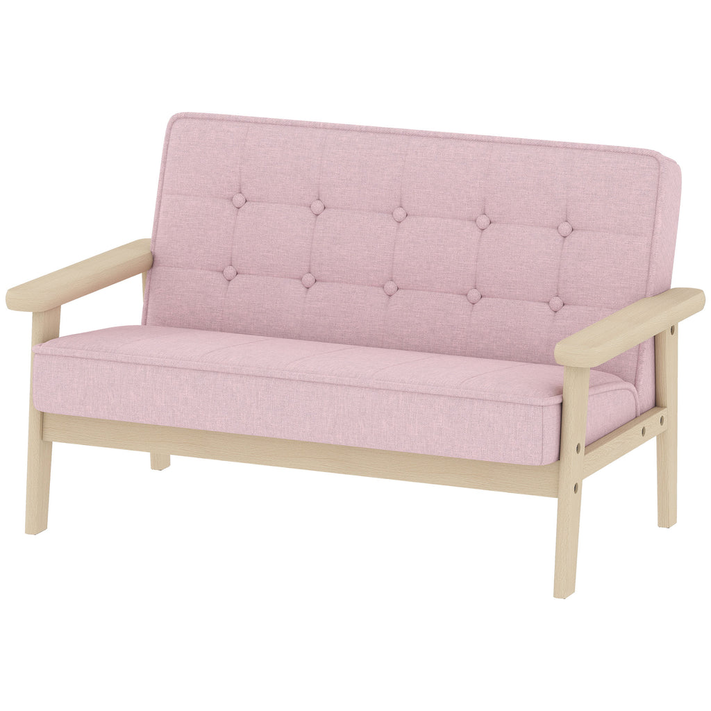 Kindersessel, Kindersofa mit Holzrahmen, Samtoptik, gepolstert, f¨¹r Kinder von 3-15 Jahren Rosa