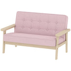 Kindersessel, Kindersofa mit Holzrahmen, Samtoptik, gepolstert, f¨¹r Kinder von 3-15 Jahren Rosa