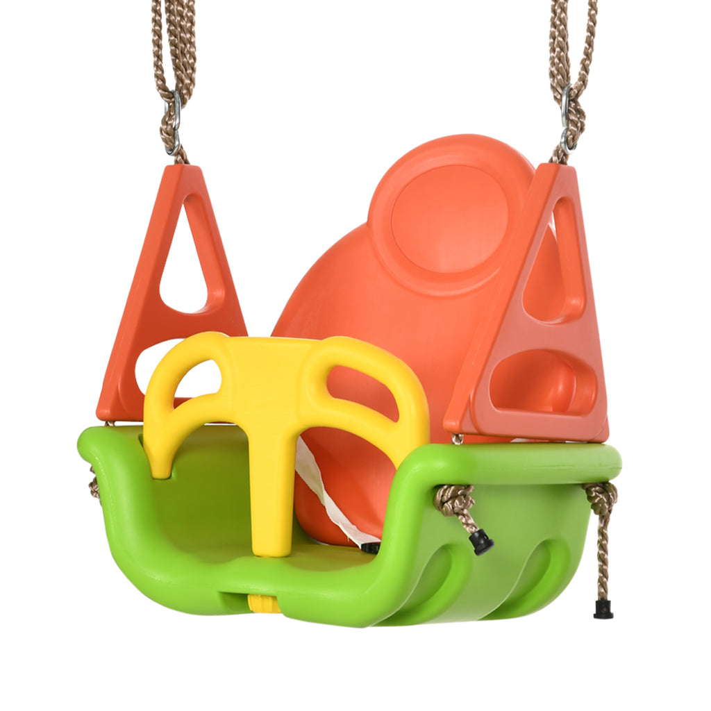 3-in-1 Babyschaukel, Sicherheitsgurt, längenverstellbare Seile, für In- und Outdoor, grün, 48 x 34 x 180 cm