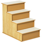 Haustiertreppe, f¨¹r Hunde/Katzen, 4-stufig, Kurzpl¨¹sch, bis 30 kg, 40 x 59 x 54,2 cm, Natur